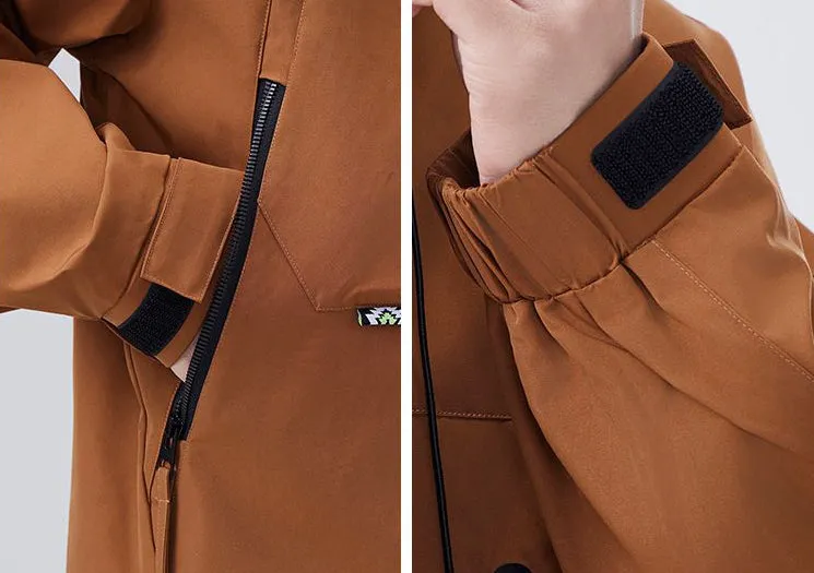 Men's Windproof Rain Jacket with Flap Pockets and Stain-resistant Material
