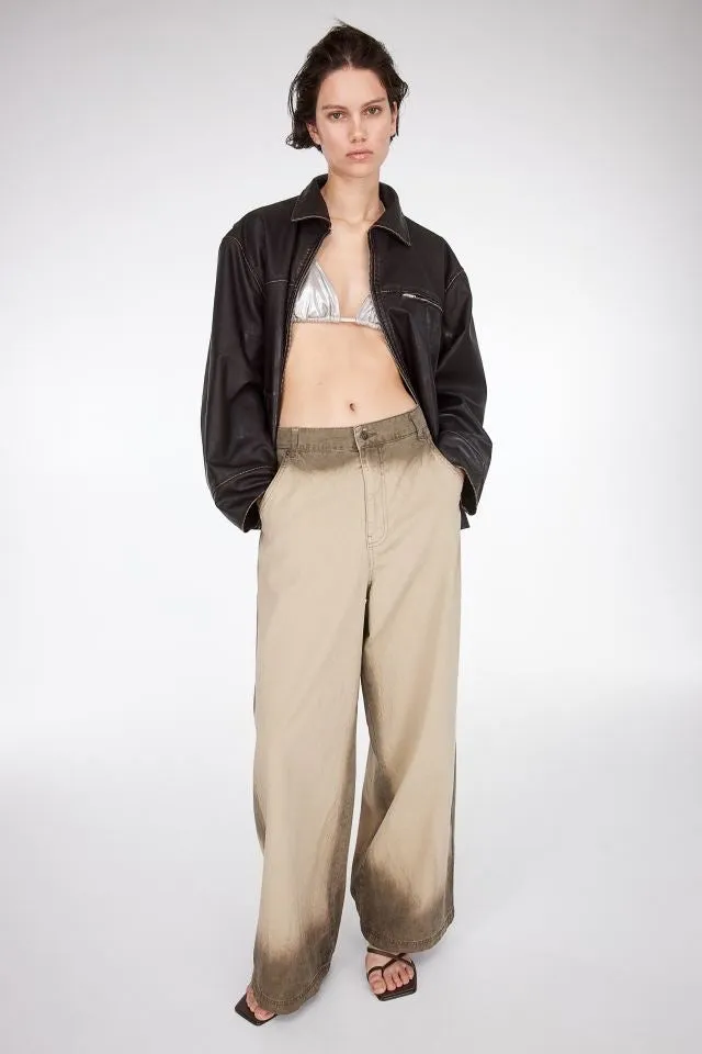 MH cotton twill wide leg trouser
