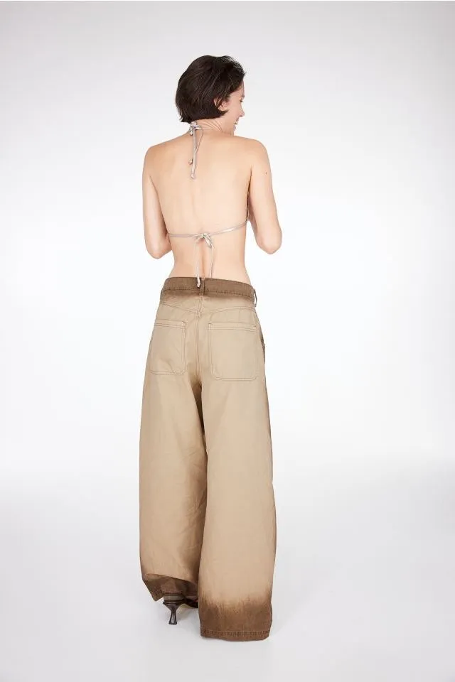 MH cotton twill wide leg trouser