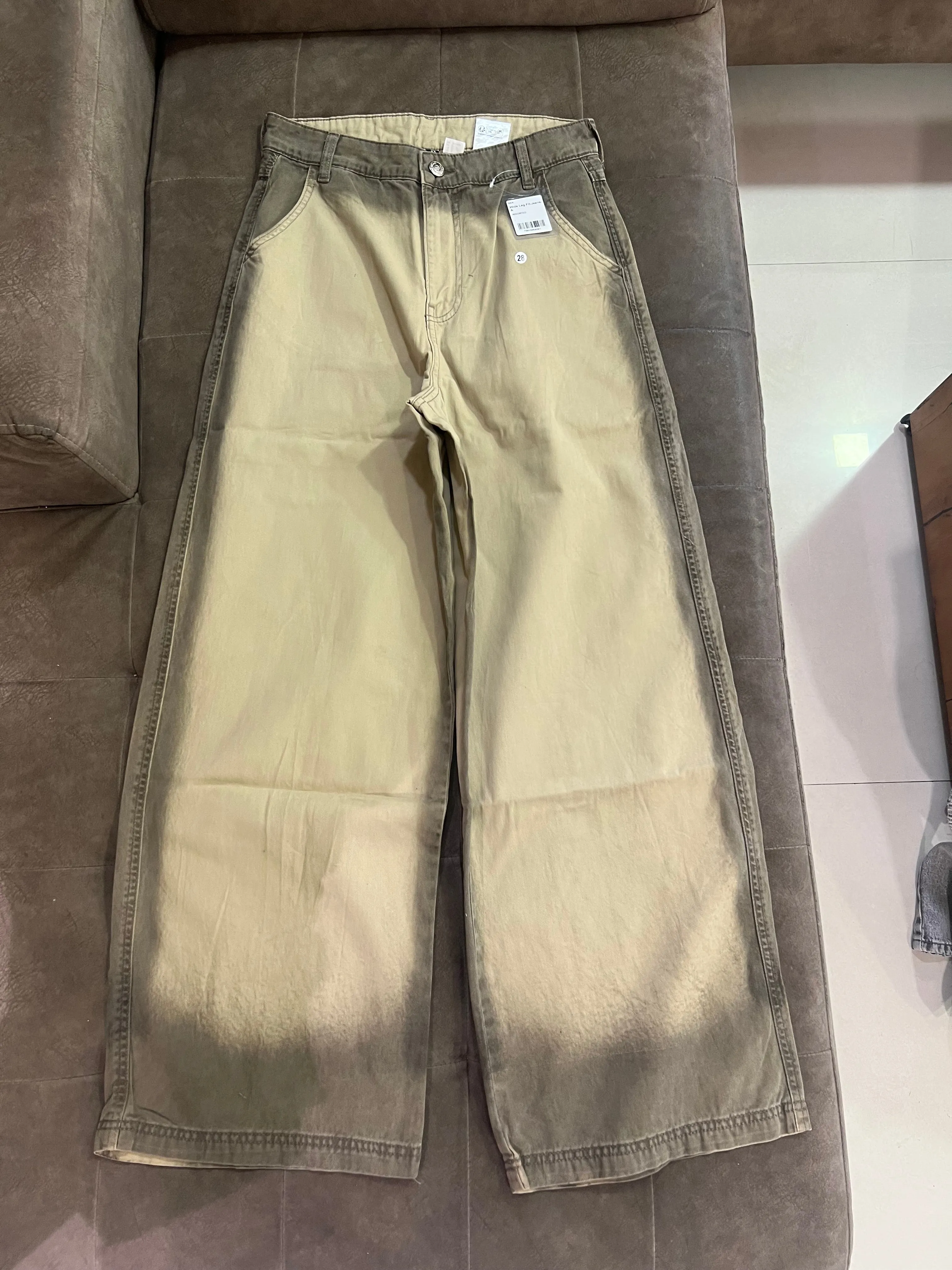 MH cotton twill wide leg trouser