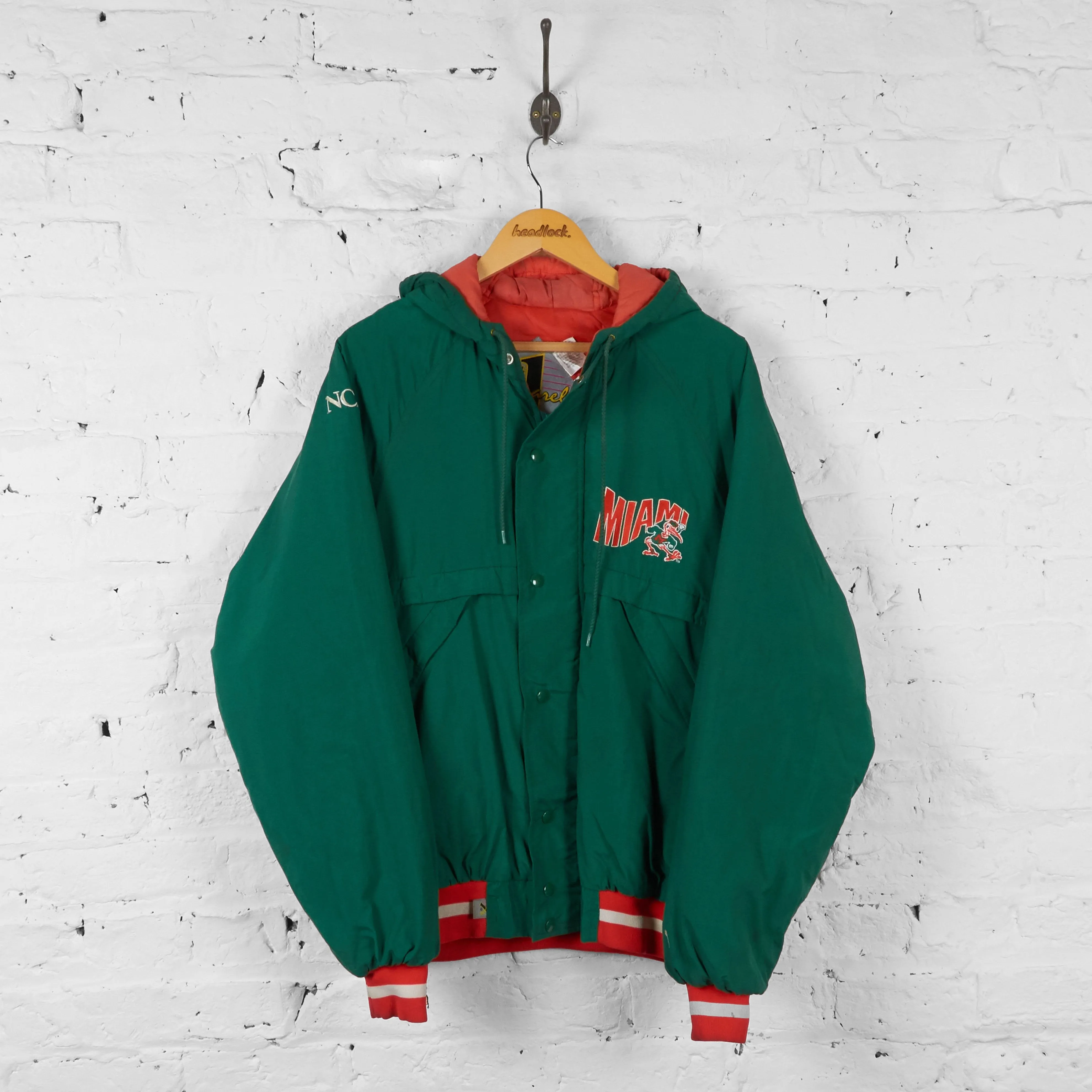 Miami Hurricanes American Football Hooded Jacket - Green - L