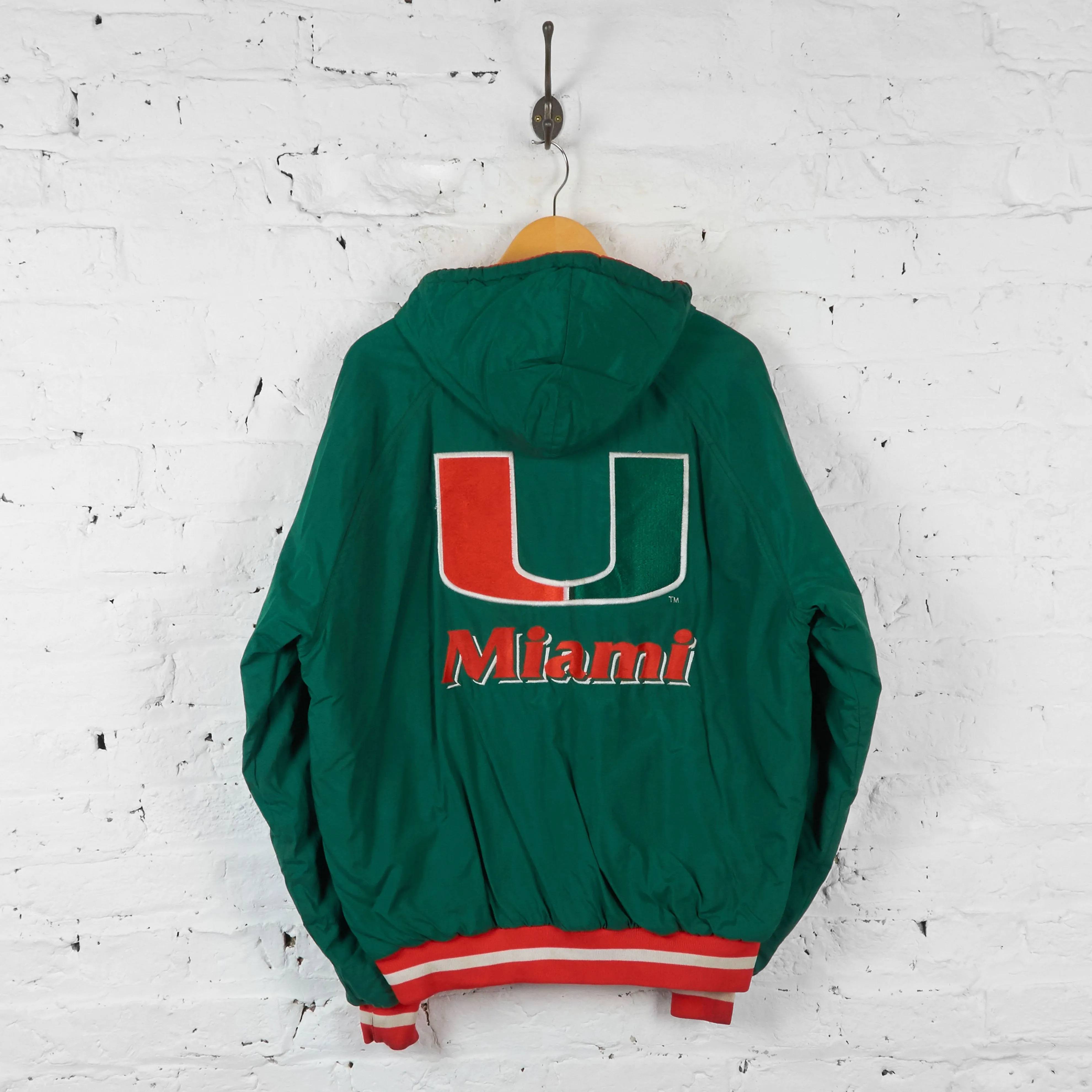 Miami Hurricanes American Football Hooded Jacket - Green - L