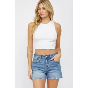 MICA DENIM HIGH RISE CUT OFF SHORTS