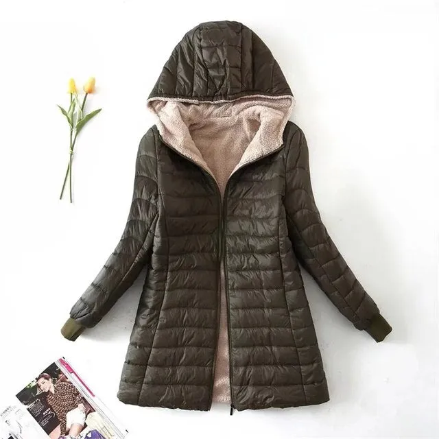 Mid-length hooded parka jacket by WOLFFMODE