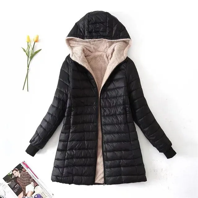 Mid-length hooded parka jacket by WOLFFMODE