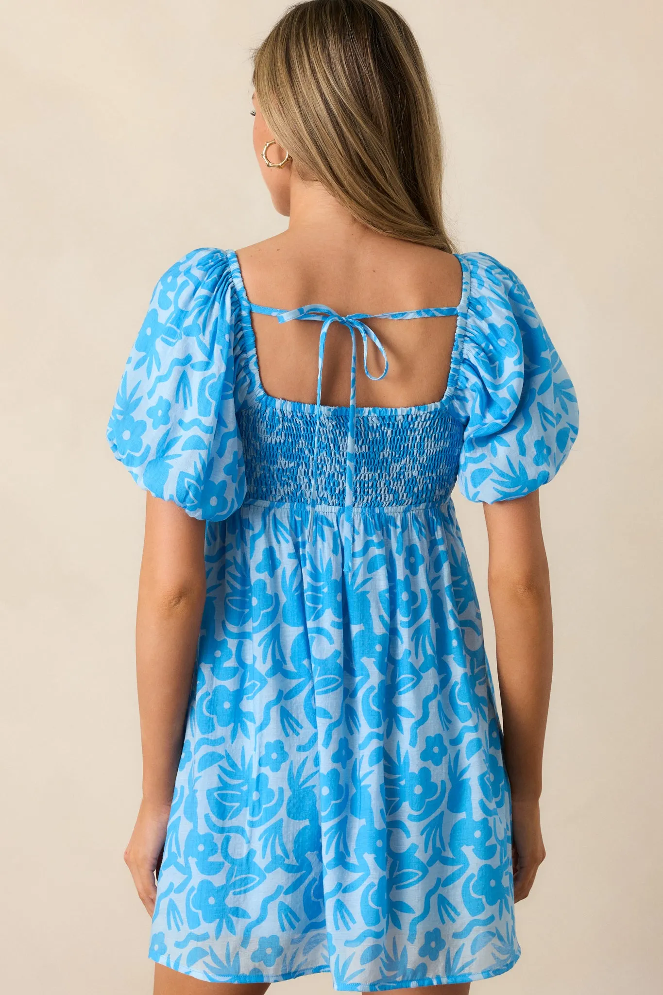 MINKPINK Enza Blue Floral Mini Dress
