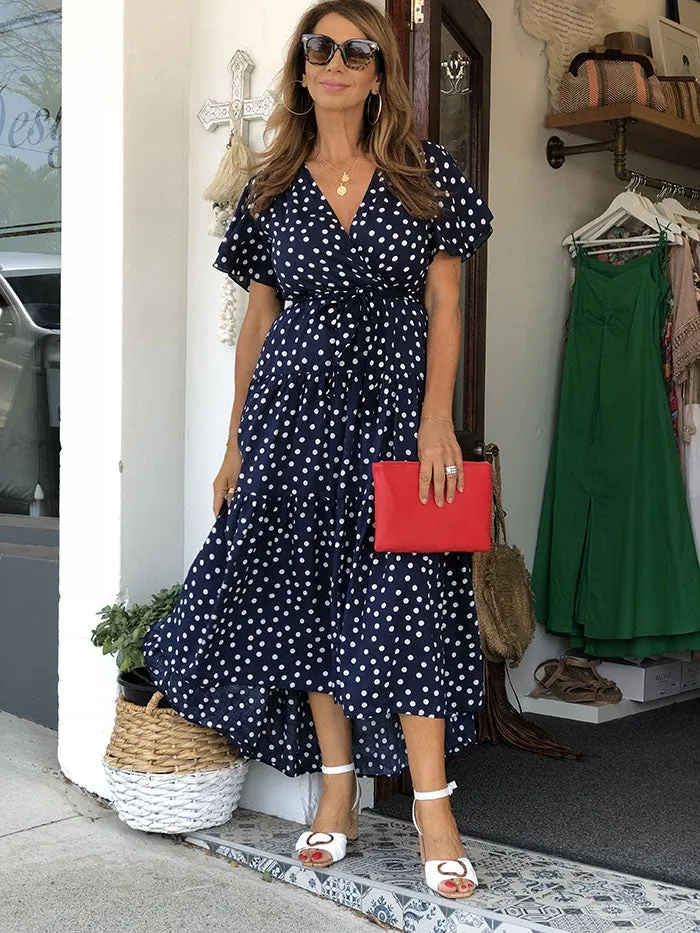 Minnie Maxi Dress - Navy Spot