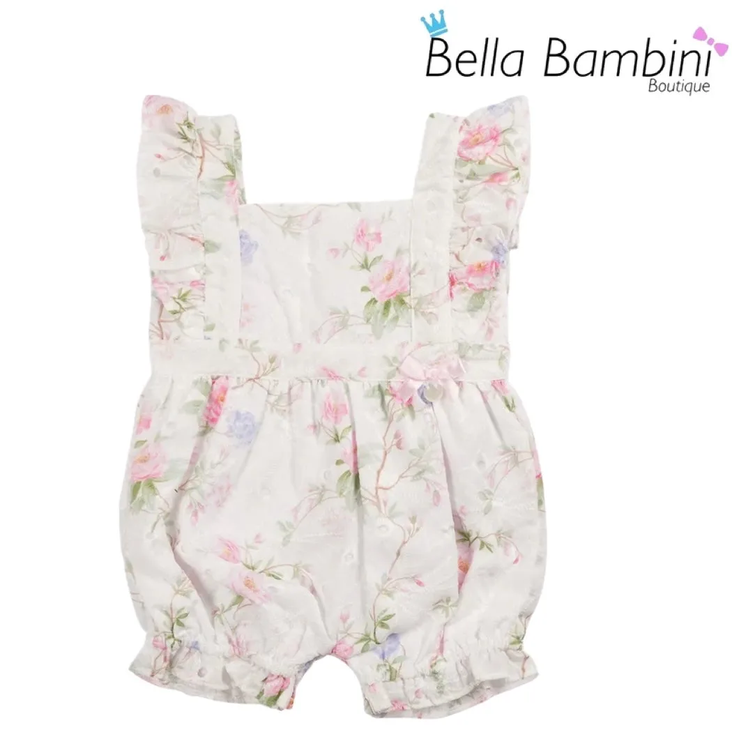 Mintini Baby Girls Pastel Floral Romper