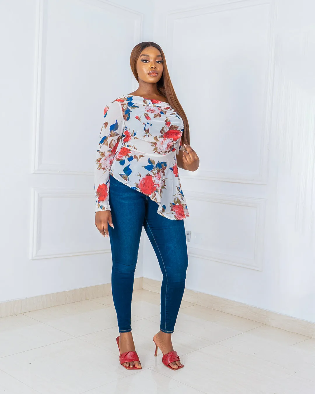 Mismatched Sleeves Blouse