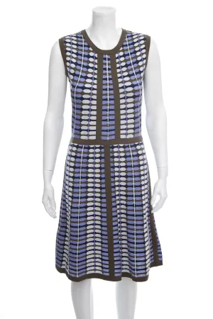 Missoni Purple & Green Stripe Polka Dot Sleeveless Dress SZ 46