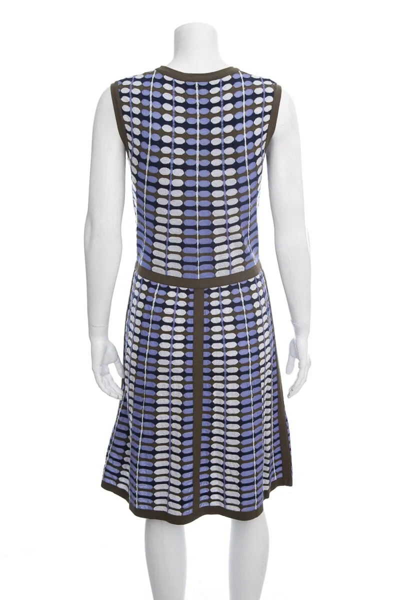 Missoni Purple & Green Stripe Polka Dot Sleeveless Dress SZ 46