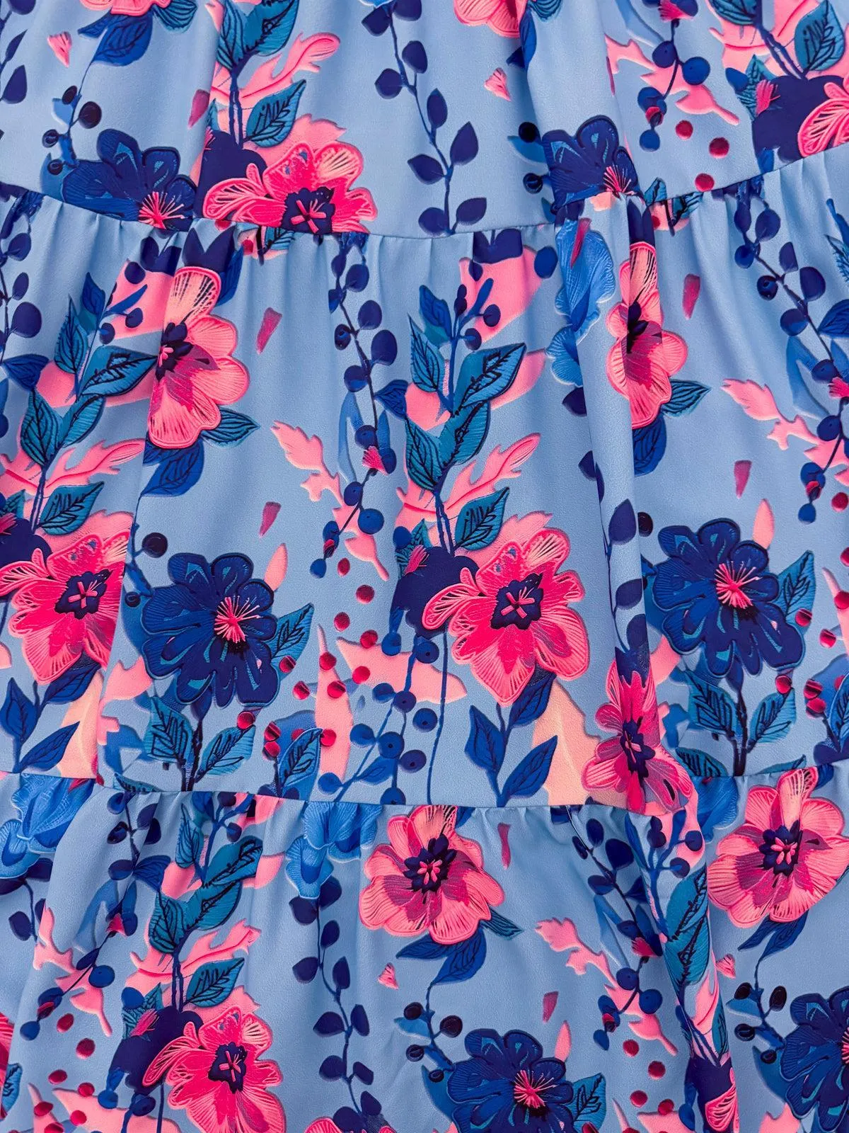 Mom & Me - Blue & Pink Floral Dress
