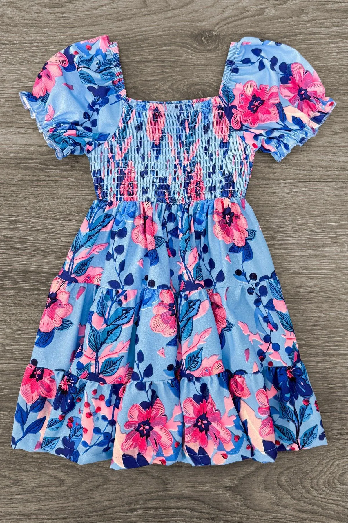 Mom & Me - Blue & Pink Floral Dress