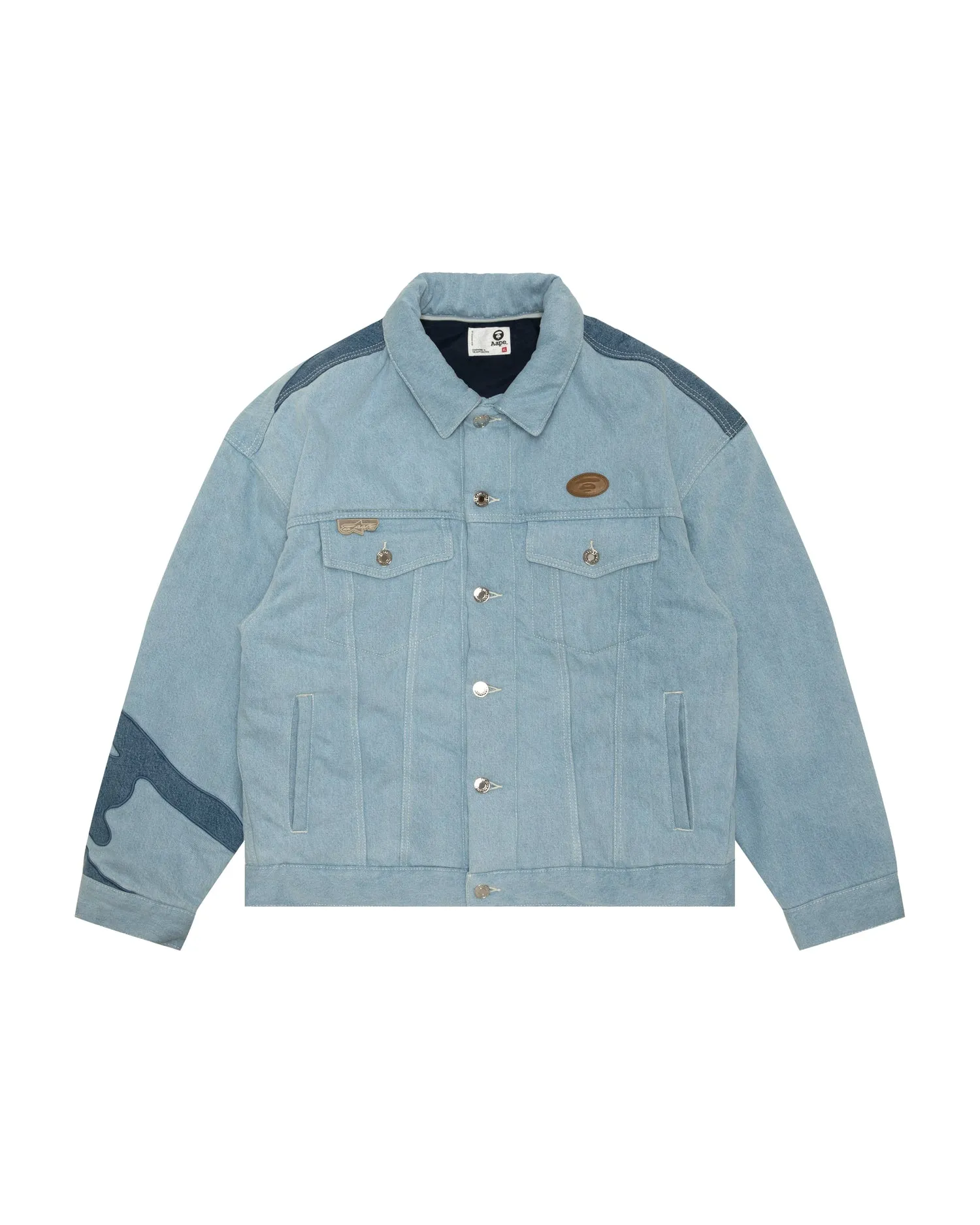 Moonface logo hooded denim jacket