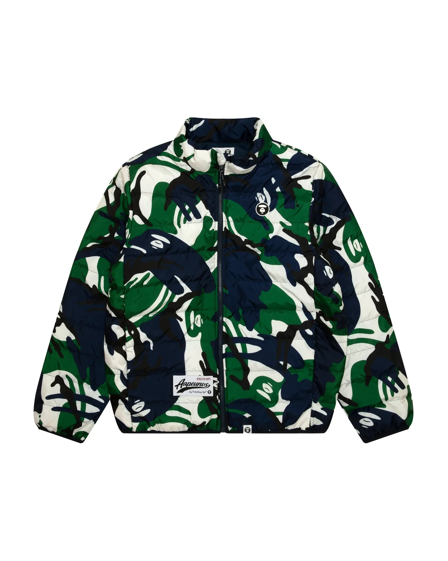 Moonface logo hooded down jacket