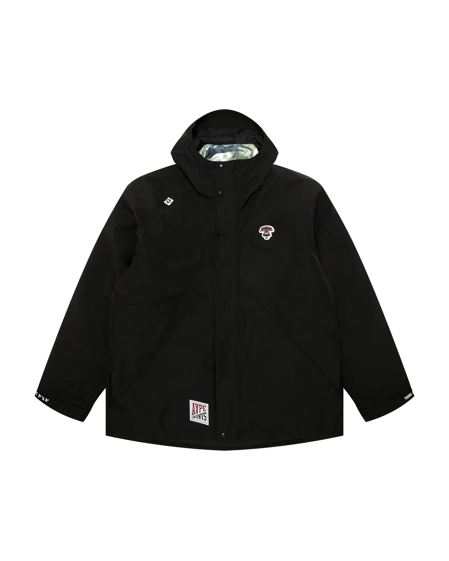 Moonface logo hooded down jacket