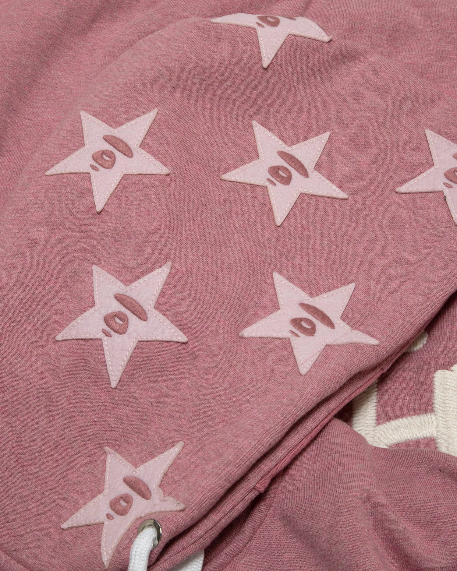 Moonface logo hooded varsity jacket