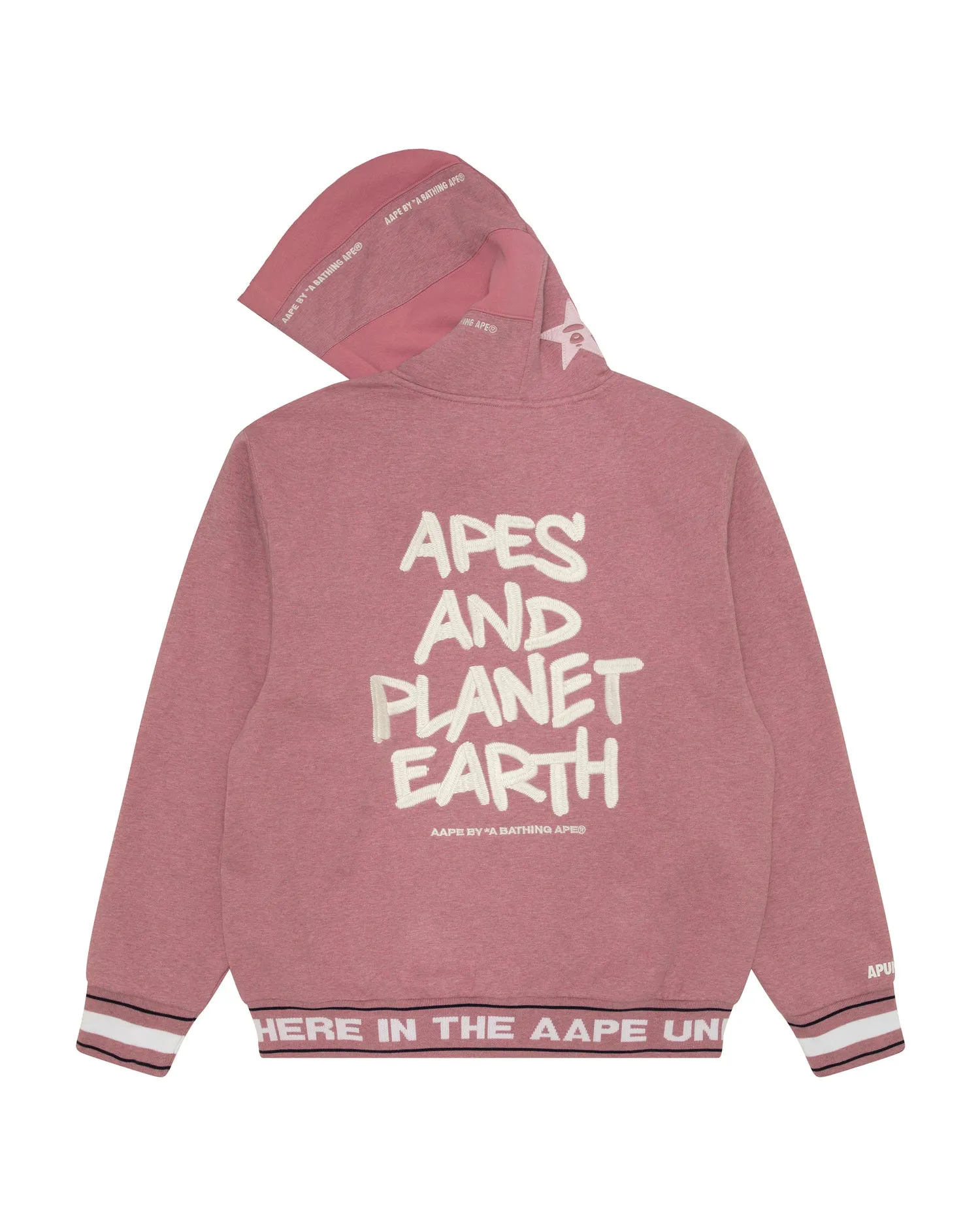 Moonface logo hooded varsity jacket