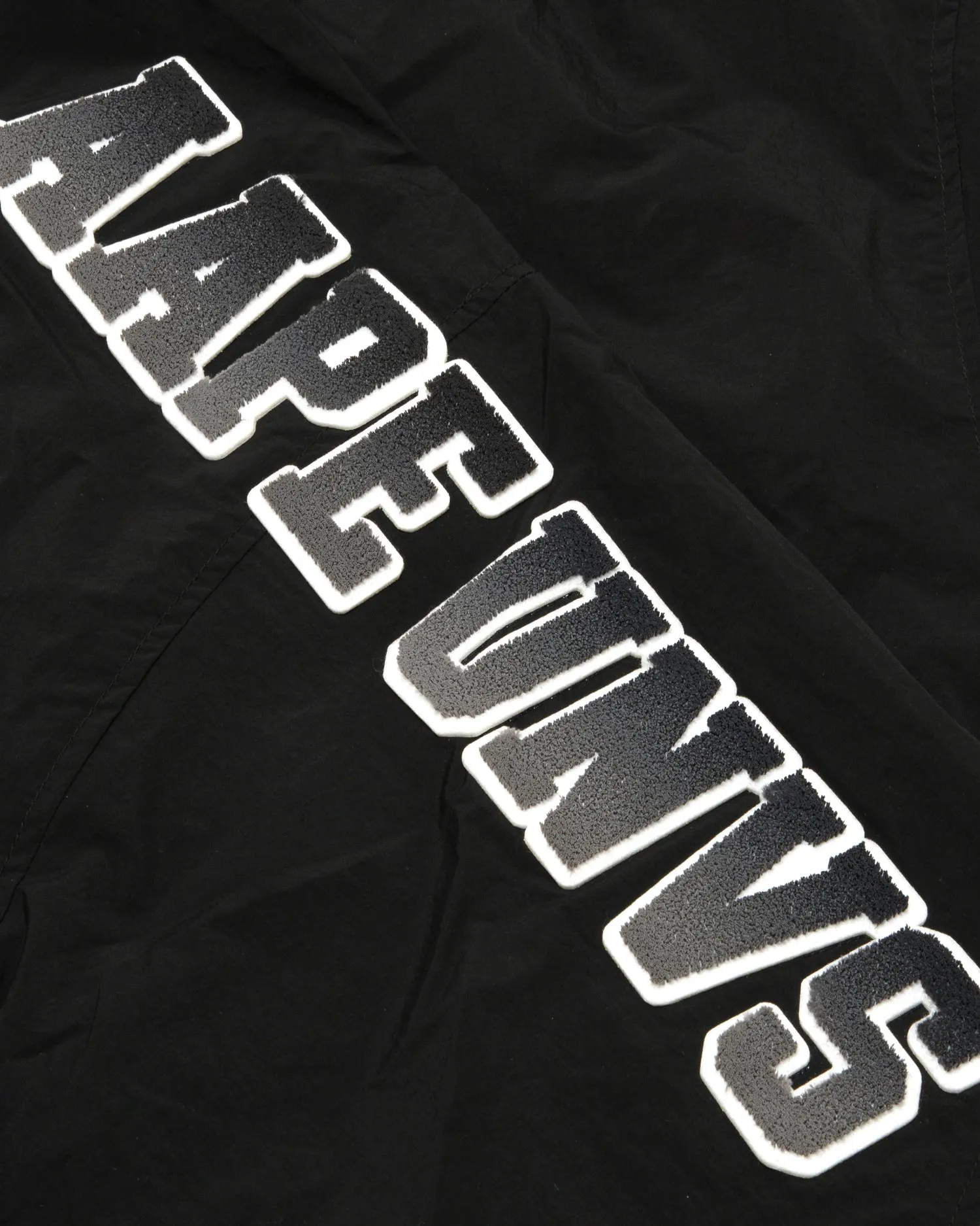 Moonface logo stripe hooded jacket