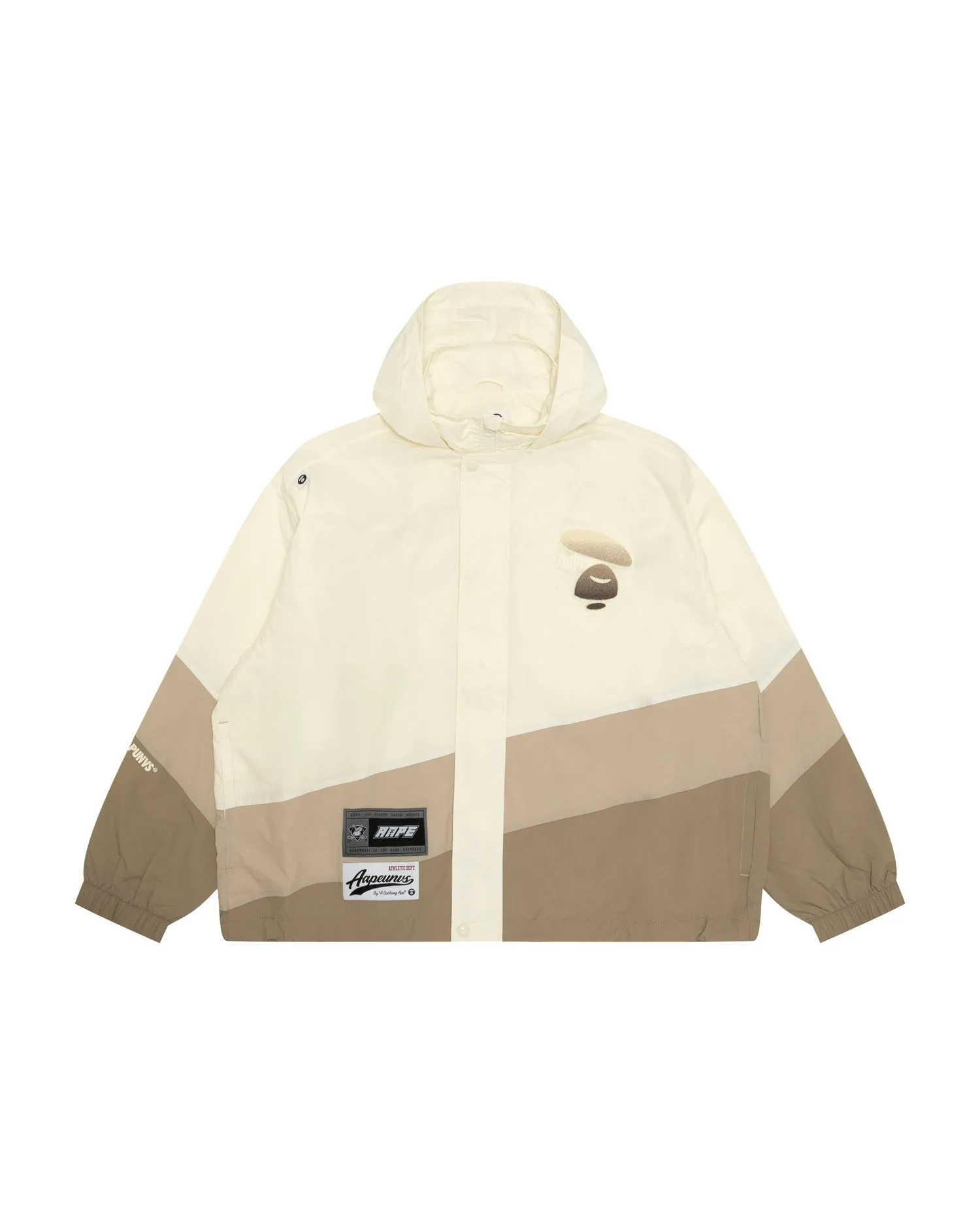 Moonface logo stripe hooded jacket