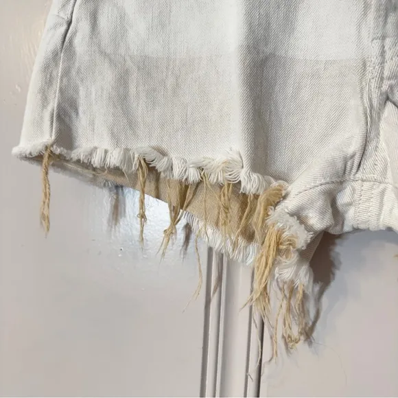 Moussy Vintage Jester Jean Shorts Saab Japan Raw Hem Distressed Button Fly Sz 27