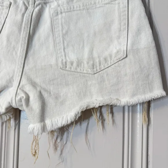 Moussy Vintage Jester Jean Shorts Saab Japan Raw Hem Distressed Button Fly Sz 27