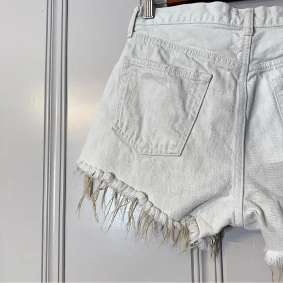 Moussy Vintage Jester Jean Shorts Saab Japan Raw Hem Distressed Button Fly Sz 27