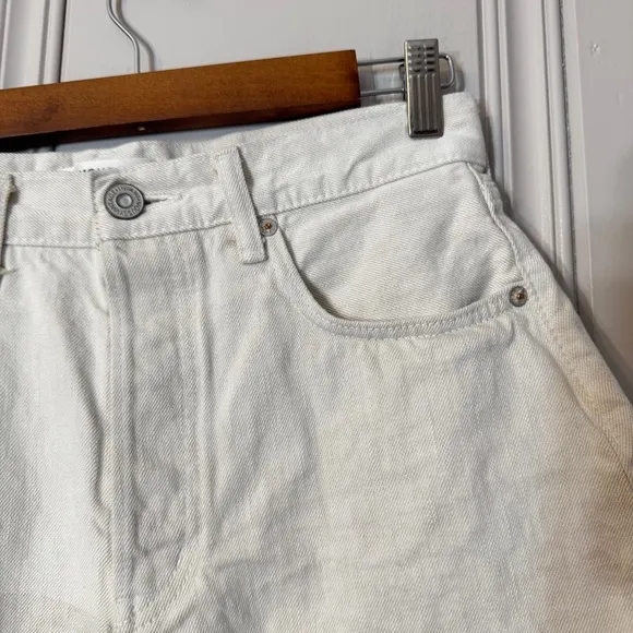 Moussy Vintage Jester Jean Shorts Saab Japan Raw Hem Distressed Button Fly Sz 27