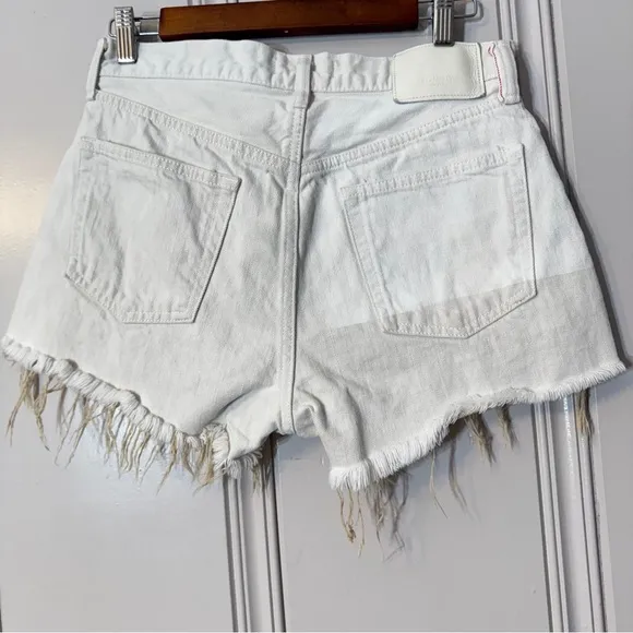 Moussy Vintage Jester Jean Shorts Saab Japan Raw Hem Distressed Button Fly Sz 27
