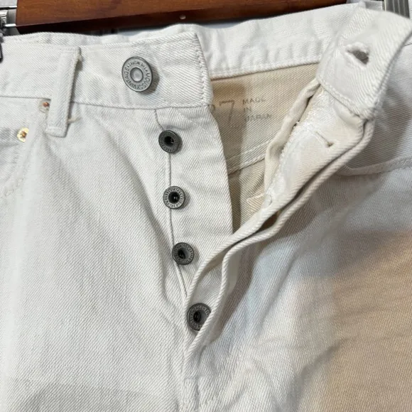 Moussy Vintage Jester Jean Shorts Saab Japan Raw Hem Distressed Button Fly Sz 27