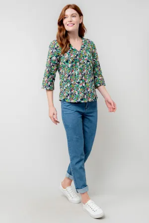 Myrtle Navy Ditsy Print Top