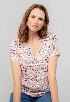 Myrtle White Ditsy Print Top