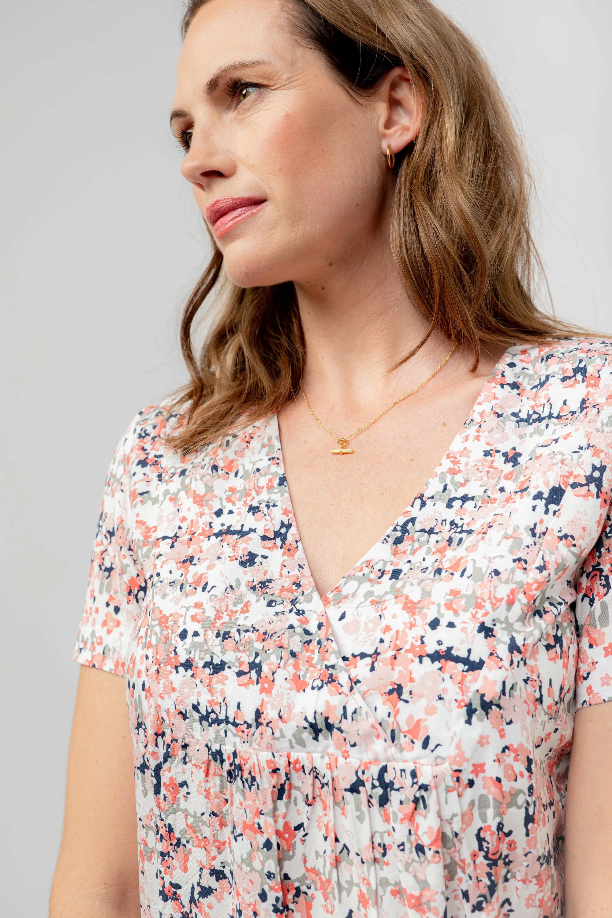 Myrtle White Ditsy Print Top