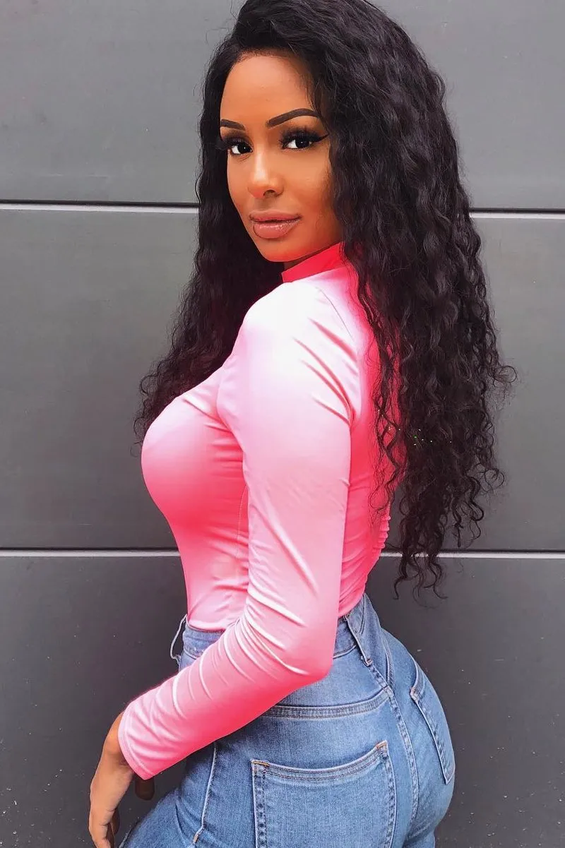 Neon Pink Slinky Bodysuit - Allison