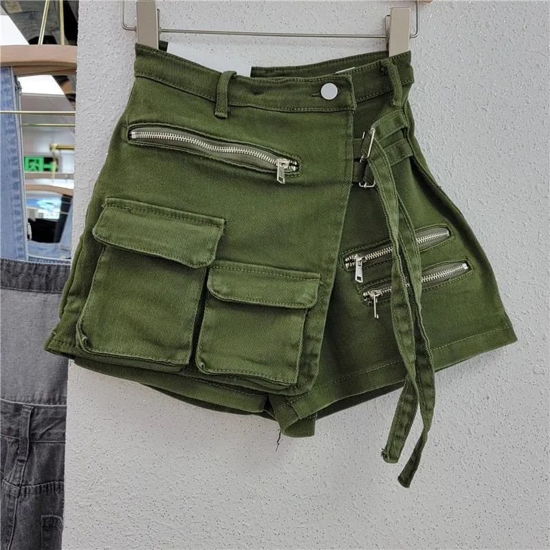 Never Tweaking Denim Cargo Shorts