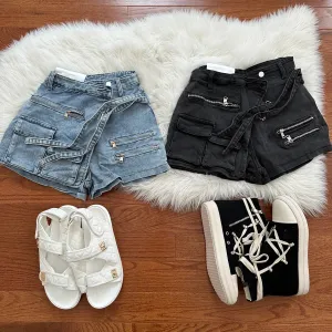 Never Tweaking Denim Cargo Shorts