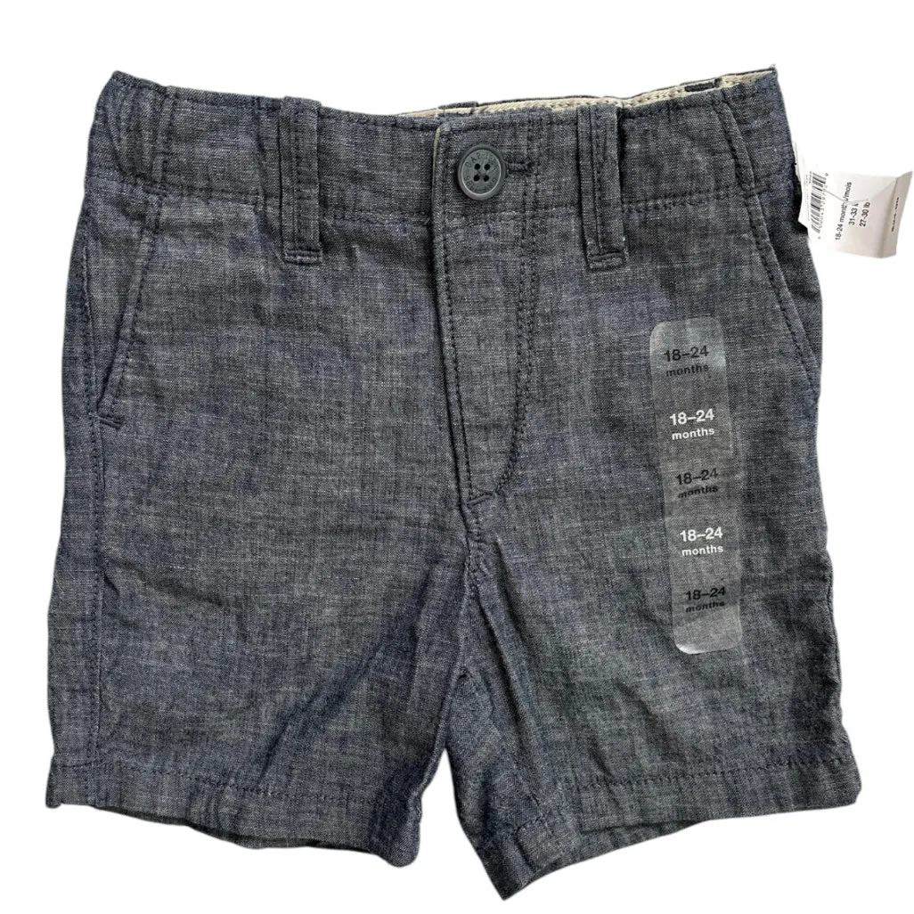NEW Chambray Shorts, 18-24m // Gap