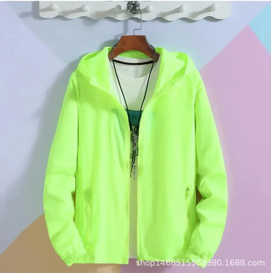 New Women's Thin Coat Summer Sun Protection Clothing  Zipper Hooded Casual Jacket  Plus Size 7XL