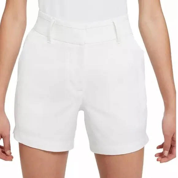 Nike Dri-Fit sz M White Victory athletic stretch 5” inseam mid-rise golf shorts