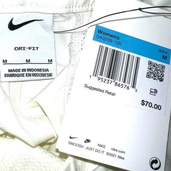 Nike Dri-Fit sz M White Victory athletic stretch 5” inseam mid-rise golf shorts