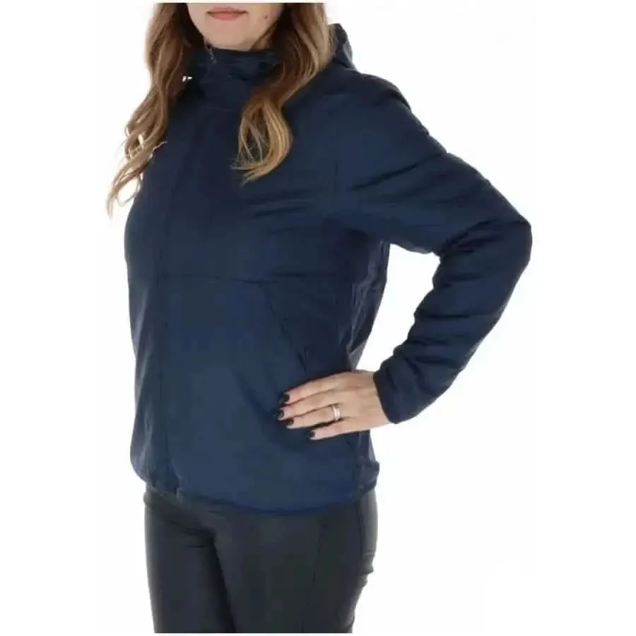 Nike Women's Blue Print Hooded Jacket with Front Pockets