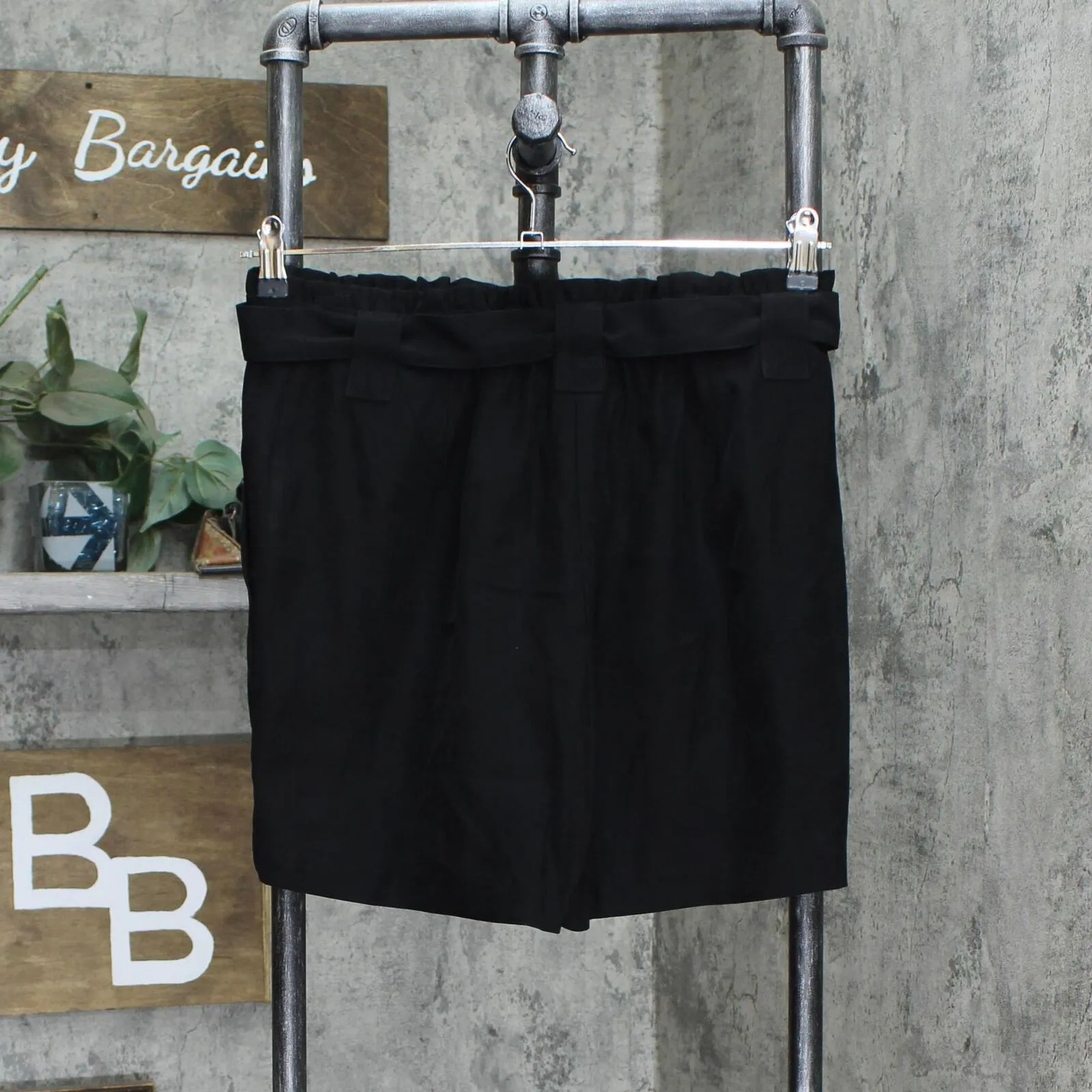 Nine West Womens Belted Paperbag Shorts 165fce65e636d5 Black M