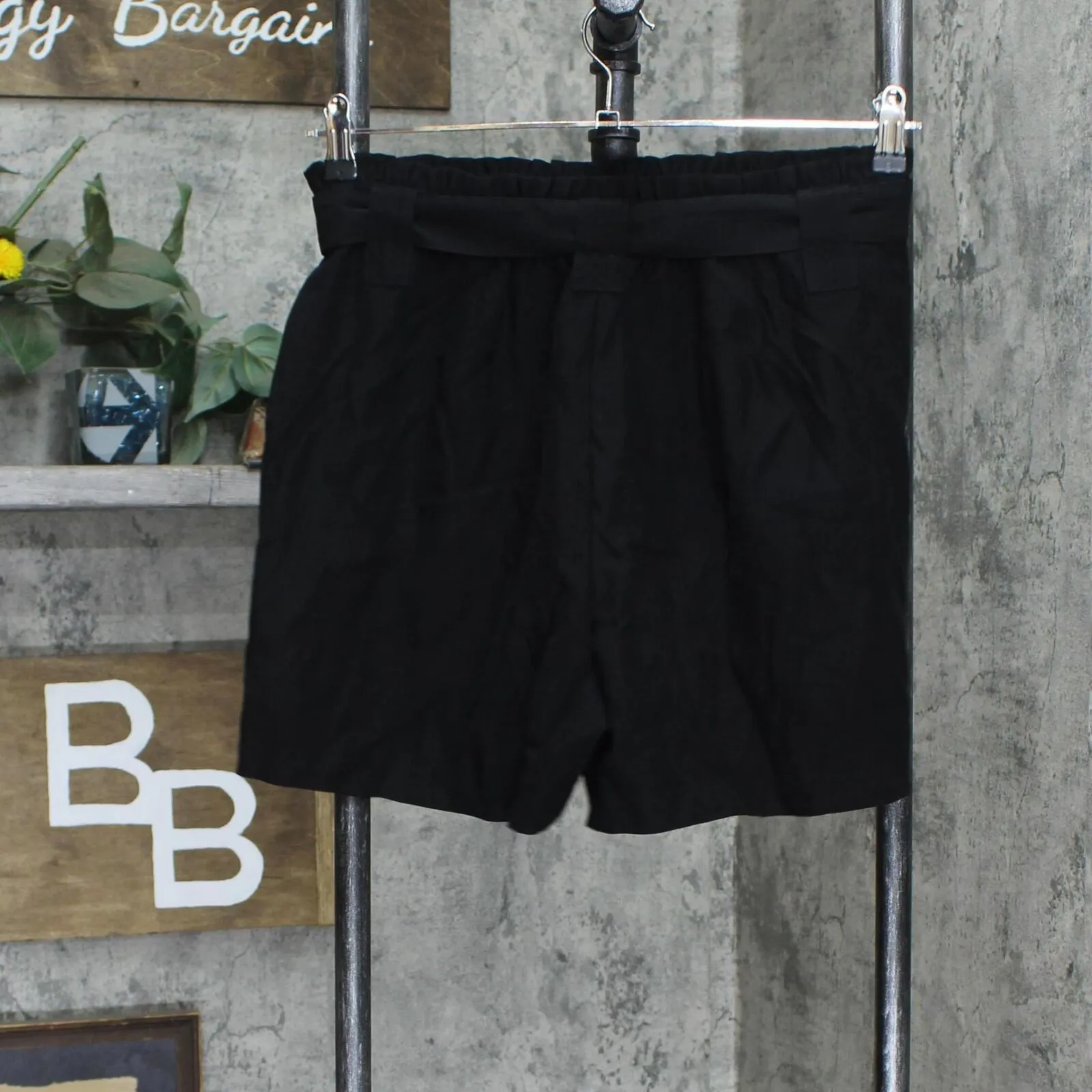 Nine West Womens Paperbag Belted Shorts 165fb2bea1aa89 Black M