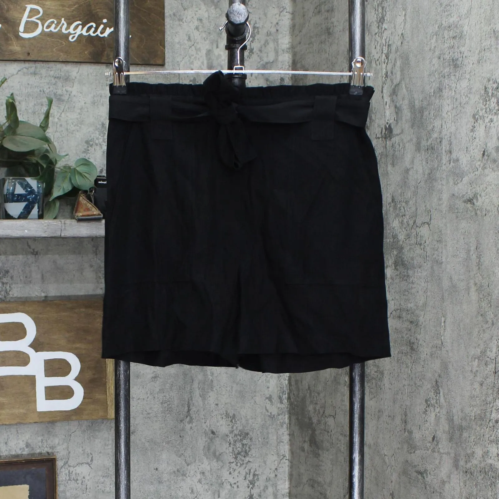 Nine West Womens Paperbag Belted Shorts 165fb2bea1aa89 Black M