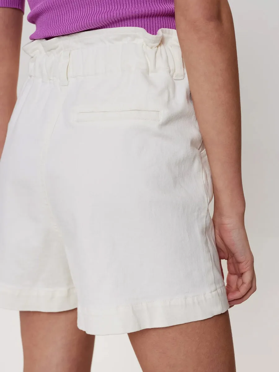 Nululu Denim Shorts - White