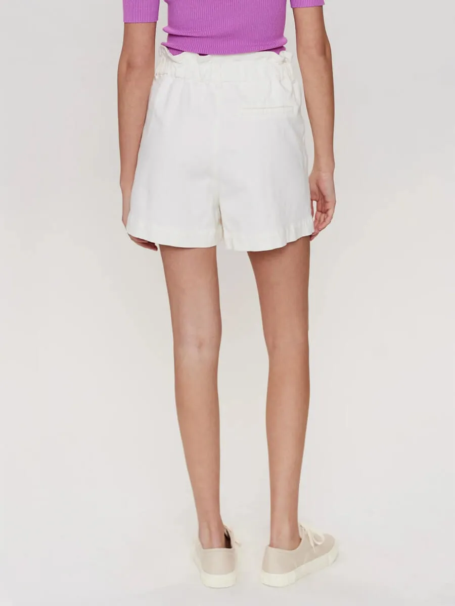 Nululu Denim Shorts - White
