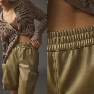 NWT Anthropologie x Avec Les Filles Olive Utility Side-Slant Pockets Shorts L