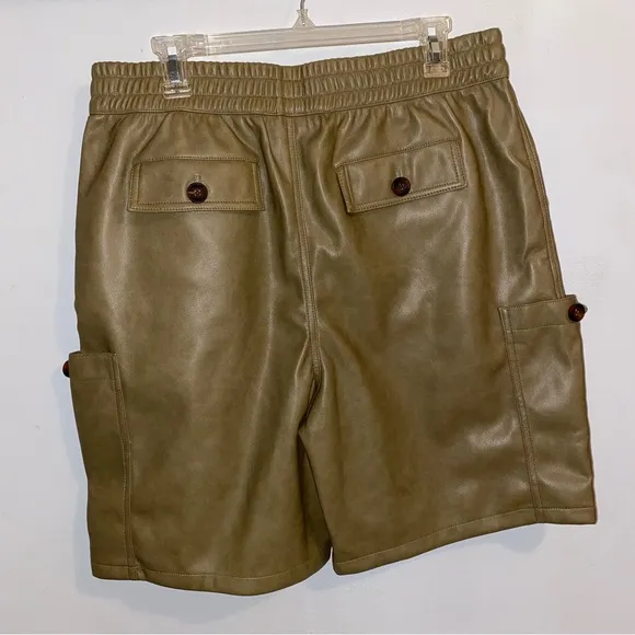 NWT Anthropologie x Avec Les Filles Olive Utility Side-Slant Pockets Shorts L