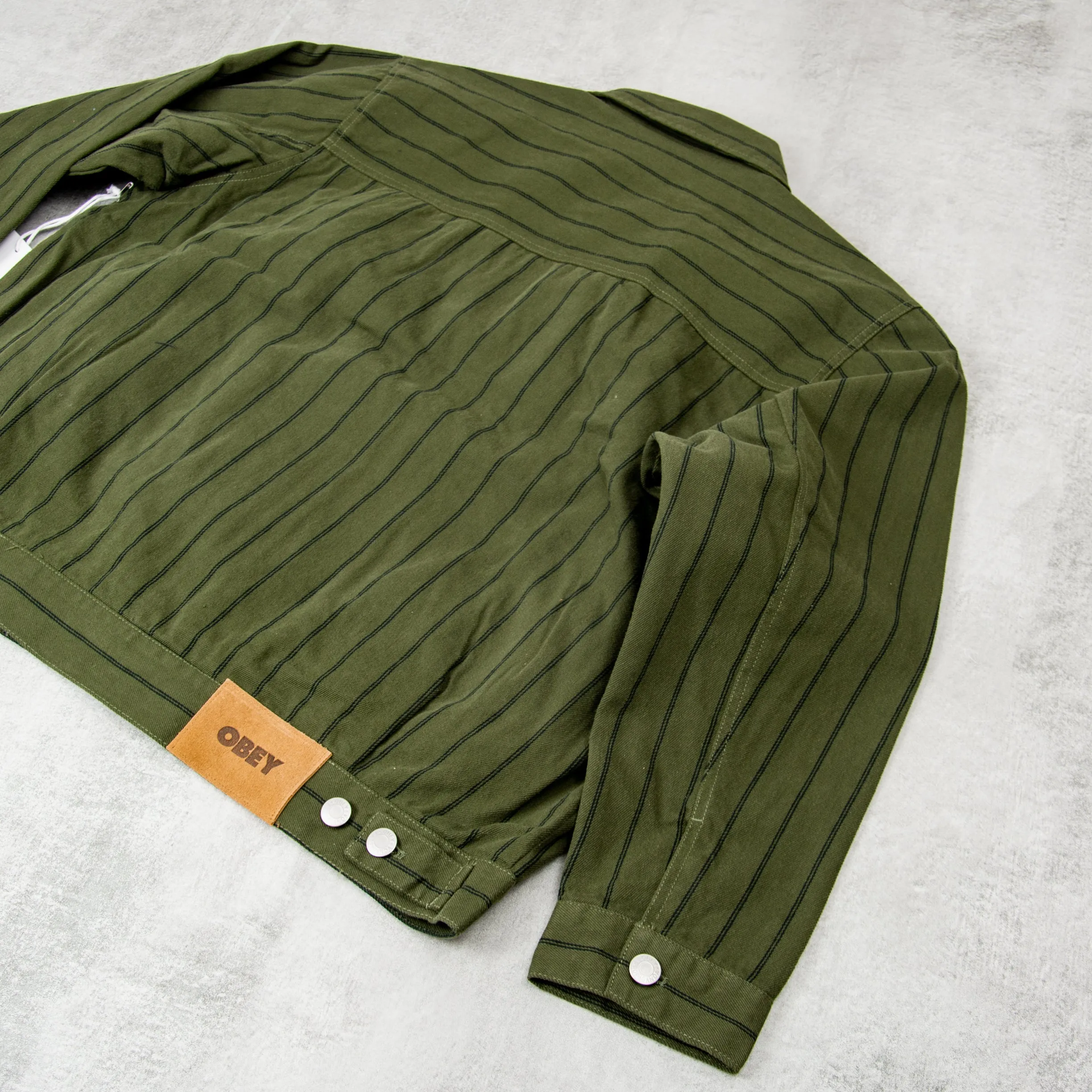 Obey Stripe Zip Up Jacket - Duffle Bag Multi