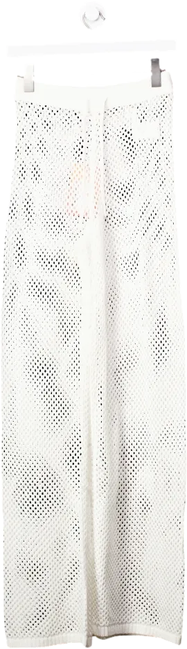 OceansApart White Lilou Crochet Trousers UK XS